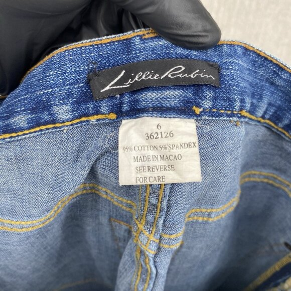 Vintage Lillie Rubin Jeans 6 Denim Flare Y2K Sequin Patch Embroidered - Picture 9 of 14
